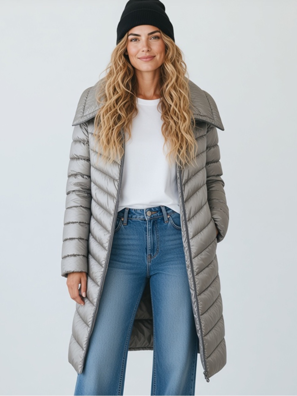 NWT- ELLEN TRACY PLUS SIZE gray puffer jacket